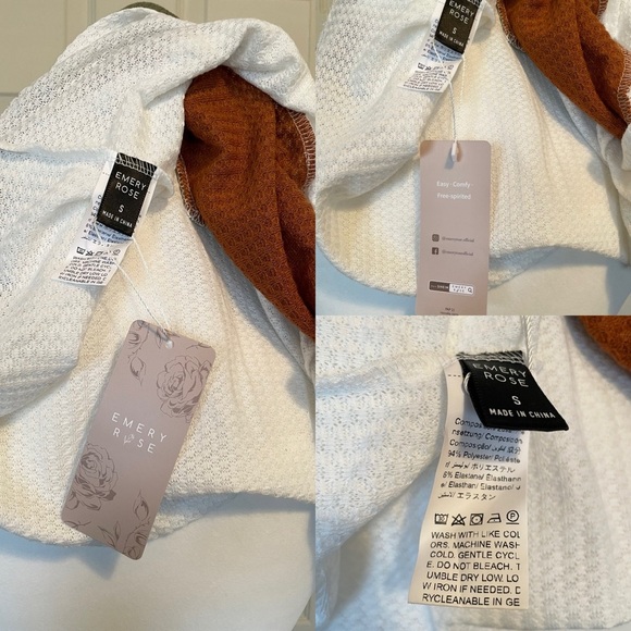 Emery Rose by SHEIN Colorblock Long Sleeve Women’s Small Casual Top - Picture 11 of 12